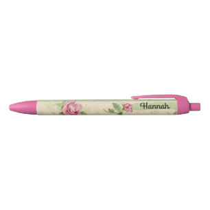 Country Striped Flowers Roses Romantic Shabby Pen