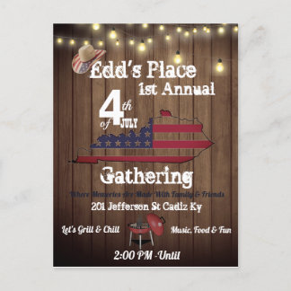 Country style 4th of July invitation