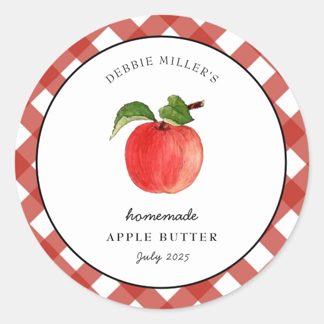 Country style Apple Butter Canning jar label  (Front)