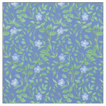 Country-style Blue Green Floral Periwinkle Pattern Fabric