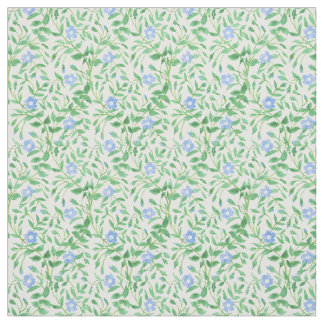 Country-style Blue White Floral Periwinkle Pattern Fabric