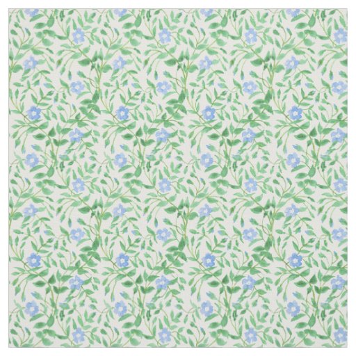 Country-style Blue White Floral Periwinkle Pattern Fabric