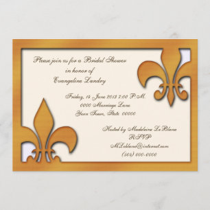 Country Style Fleur de Lis Invitations