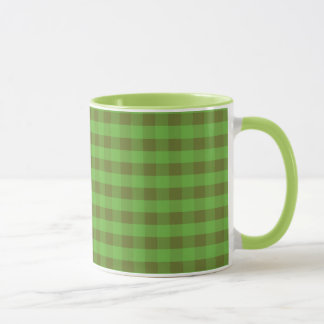 Country-style Green Check Ringer Coffee Mug Mug