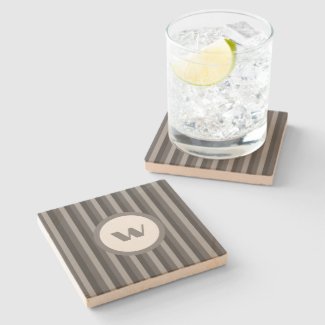 Country-Style Grey Striped Monogram