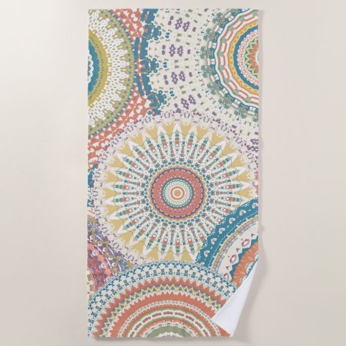 Country Style Mandalas Beach Towel