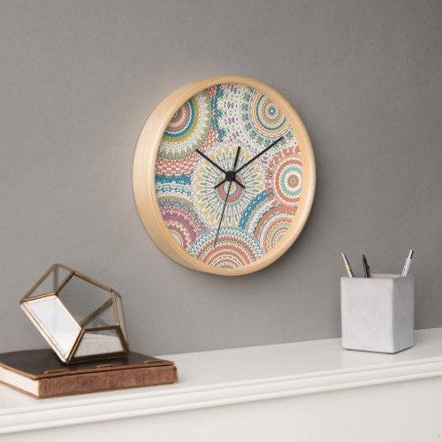 Country Style Mandalas Clock