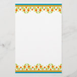 Country Style Marigolds Border Stationery