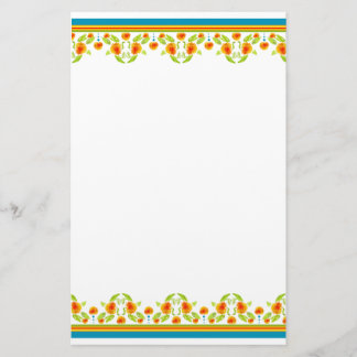 Country Style Marigolds Border Stationery