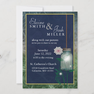Country Style Mason Jar with flair Invitation