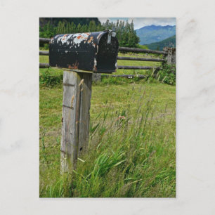 Country Style Metal Mailbox Postcard