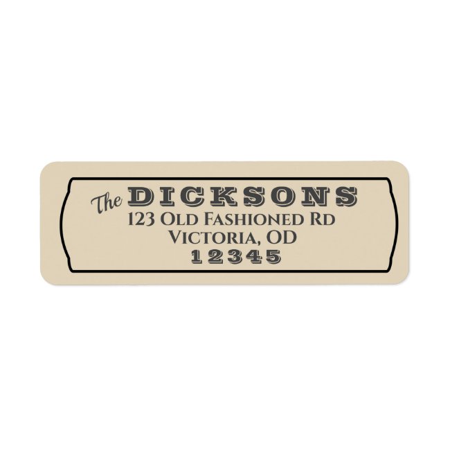 Country Style Old Fashioned Address Labels Family