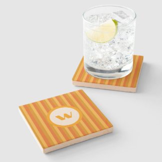 Country-Style Orange Striped Monogram