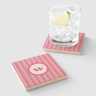 Country-Style Pink Striped Monogram