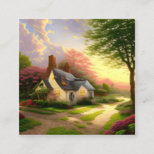 Country Style Watercolor Square Business Card