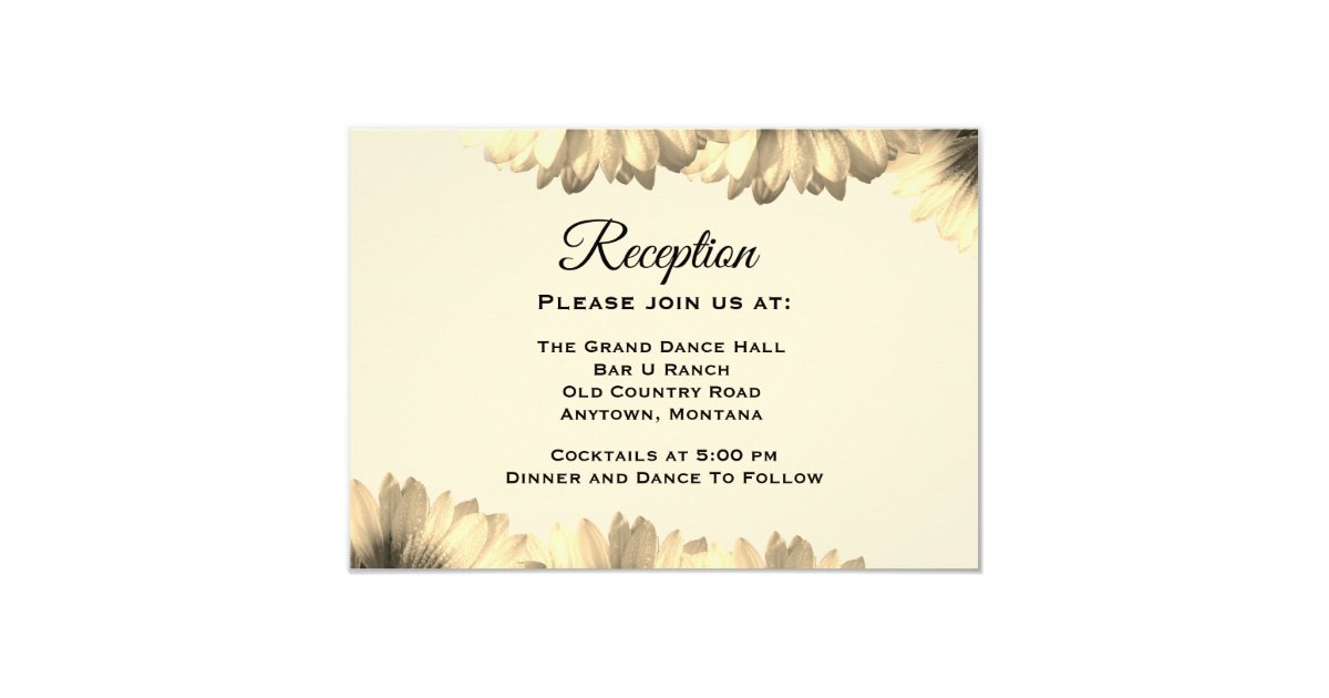 Country Style Wedding Reception Details Card Zazzle Com