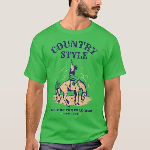 Country Style Western Cowboy Rodeo Wild West T_Shirt