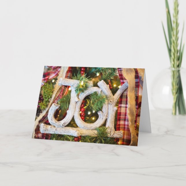 Country Styled Christmas Card, "Joy" Holiday Card (Front)