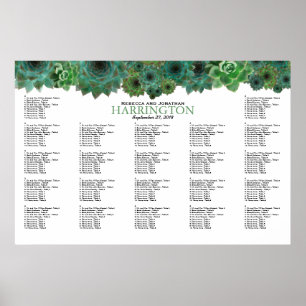Country Succulents Border Wedding Seating Chart