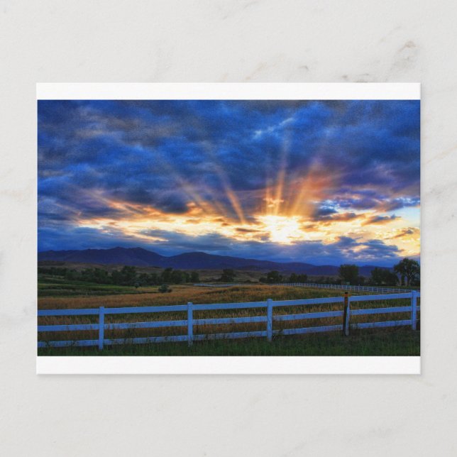 Country Sunbeam Ray Sunset Postcard (Front)
