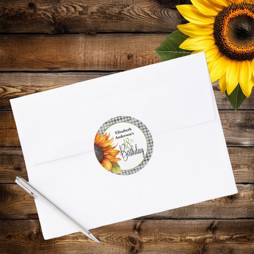 Country Sunflower 18th Birthday Classic Round Sticker