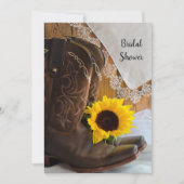 Country Sunflower and Lace Western Bridal Shower Invitation (Front)