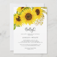 Country Sunflower BabyQ Baby Shower Barbecue Invitation