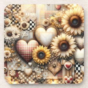 Country Sunflower Beverage Coaster