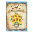 Country Sunflower Blue Gingham Poster