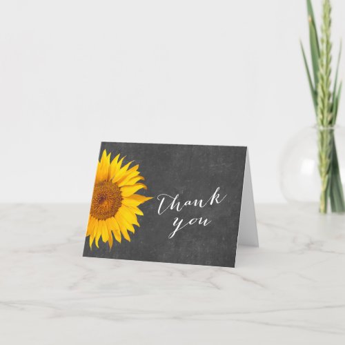 Country Sunflower Chalkboard Baby Shower Thank You