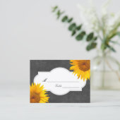 Country Sunflower Chalkboard Wedding Place/Seating Place Card (Standing Front)