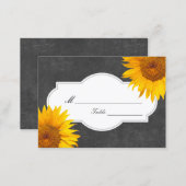 Country Sunflower Chalkboard Wedding Place/Seating Place Card (Front/Back)