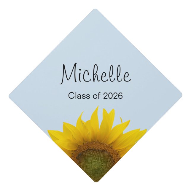 Country Sunflower Class of 2025 Graduation Cap Topper (Front)
