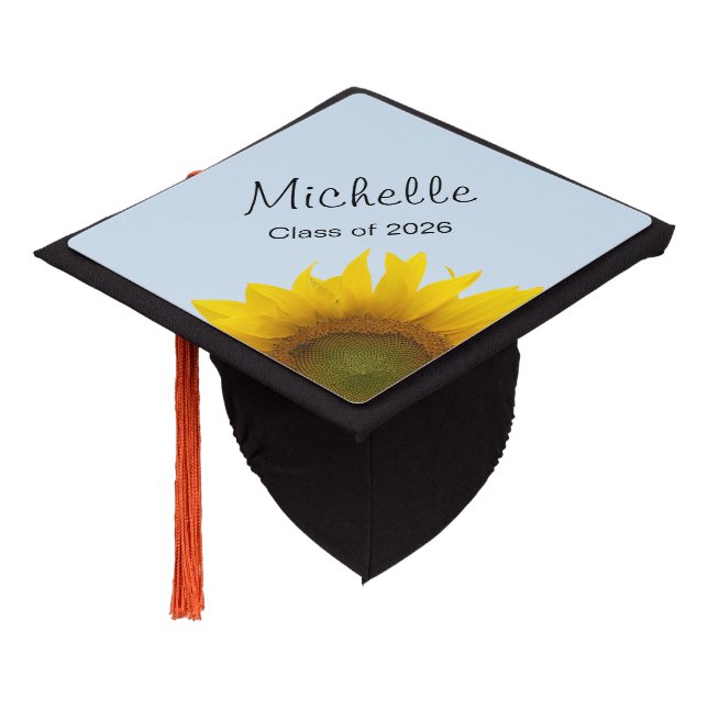 Country Sunflower Class of 2026 Graduation Cap Topper (Angled)