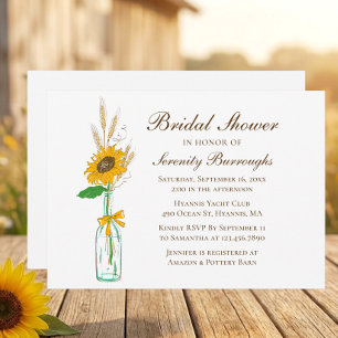 Country Sunflower Country Floral Bridal Shower Invitation