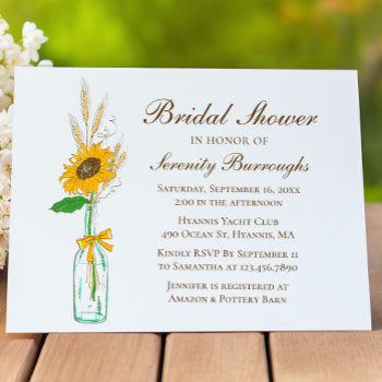 Country Sunflower Country Floral Bridal Shower Invitation by merrybrides at Zazzle