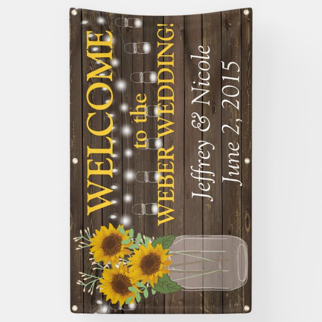 Country Sunflower Custom Wedding Banner