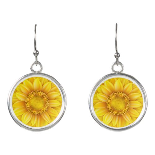 Country Sunflower Drop Earrings