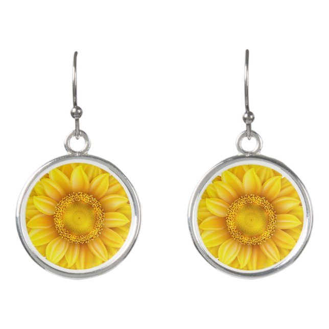 Country Sunflower Drop Earrings (Front)