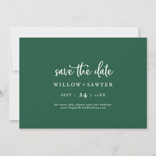 Country Sunflower Emerald Green Coordinate Save The Date