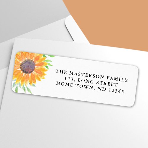 Country Sunflower Foliage Return Address Label