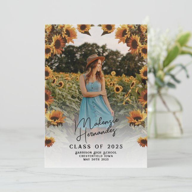 Country Sunflower Graduation Announcement (Standing Front)