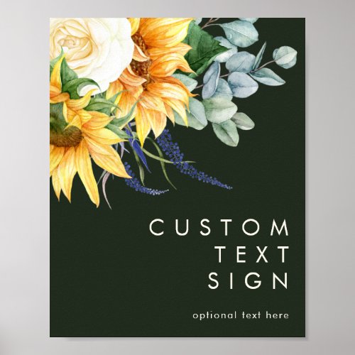 Country Sunflower  Green Cards and Gifts Custom Poster