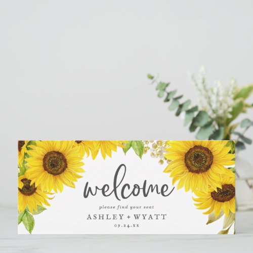 Country Sunflower Hanging Seating Chart Header