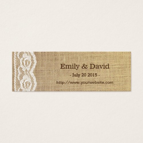 Country Sunflower Lace &amp; Burlap Wedding Website Business Cards