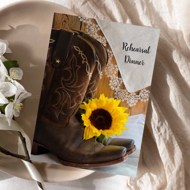 Country Sunflower Lace Wedding Rehearsal Dinner Invitation (Creator Uploaded)