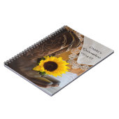 Country Sunflower Lace Western Quinceañera Notebook (Left Side)