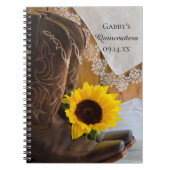 Country Sunflower Lace Western Quinceañera Notebook (Front)