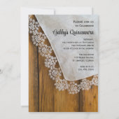 Country Sunflower Lace Western Quinceanera Party Invitation (Back)