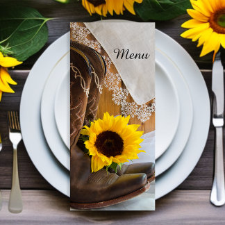 Country Sunflower & Lace Western Quinceañera Party Menu